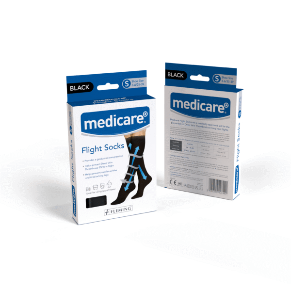 MEDICARE FLIGHT SOCKS BLACK LARGE