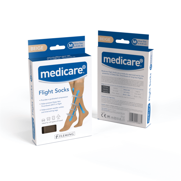 MEDICARE FLIGHT SOCKS BEIGE LARGE